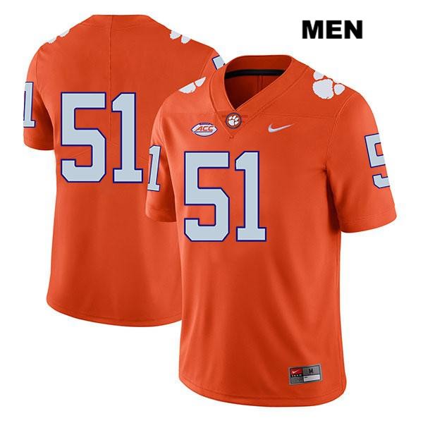 Men's Clemson Tigers #51 Chase Guynup Stitched Orange Legend Authentic Nike No Name NCAA College Football Jersey CZY0046HQ